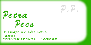 petra pecs business card