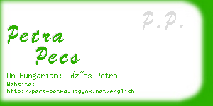 petra pecs business card
